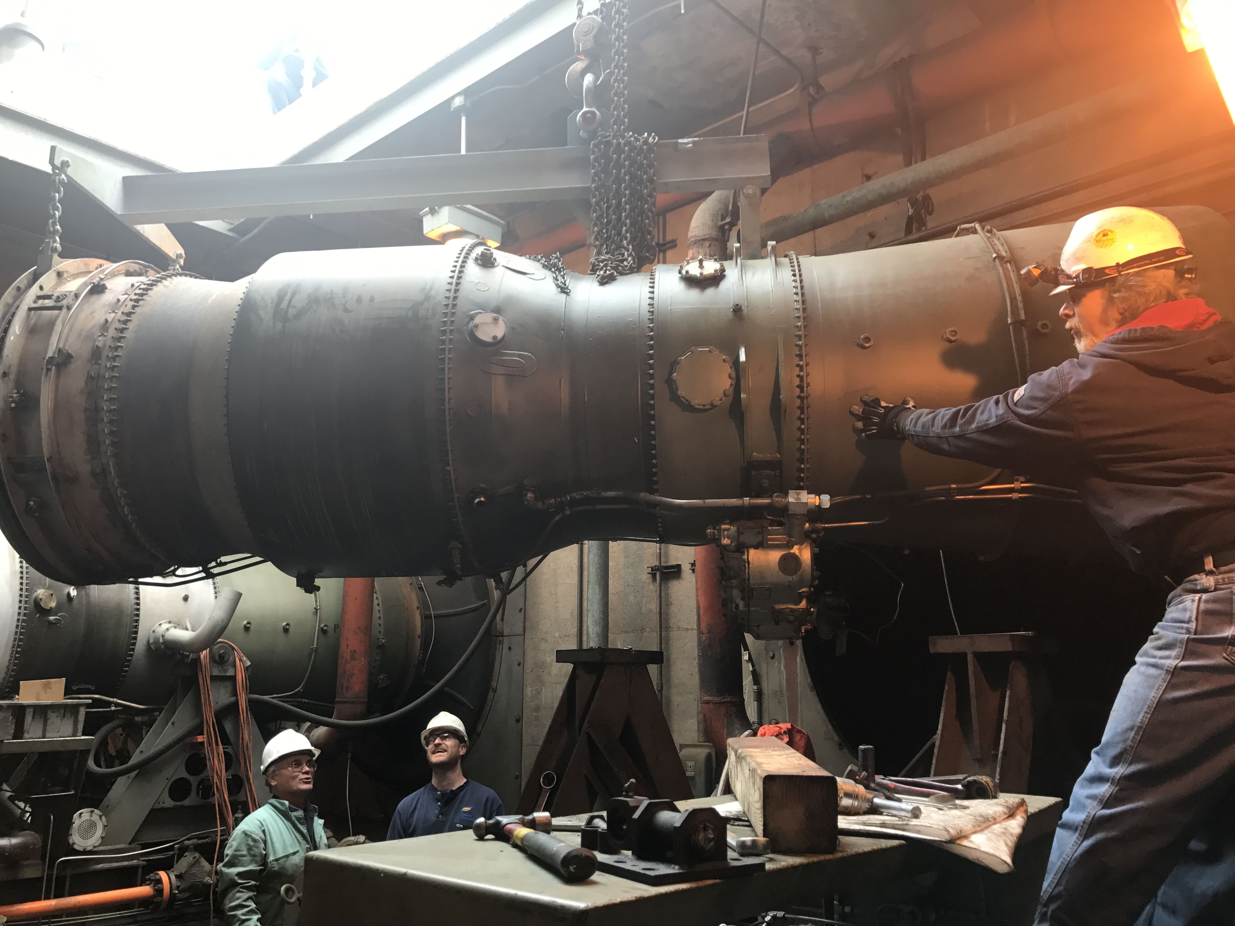 Pratt and Whitney GG4 gas turbine install.